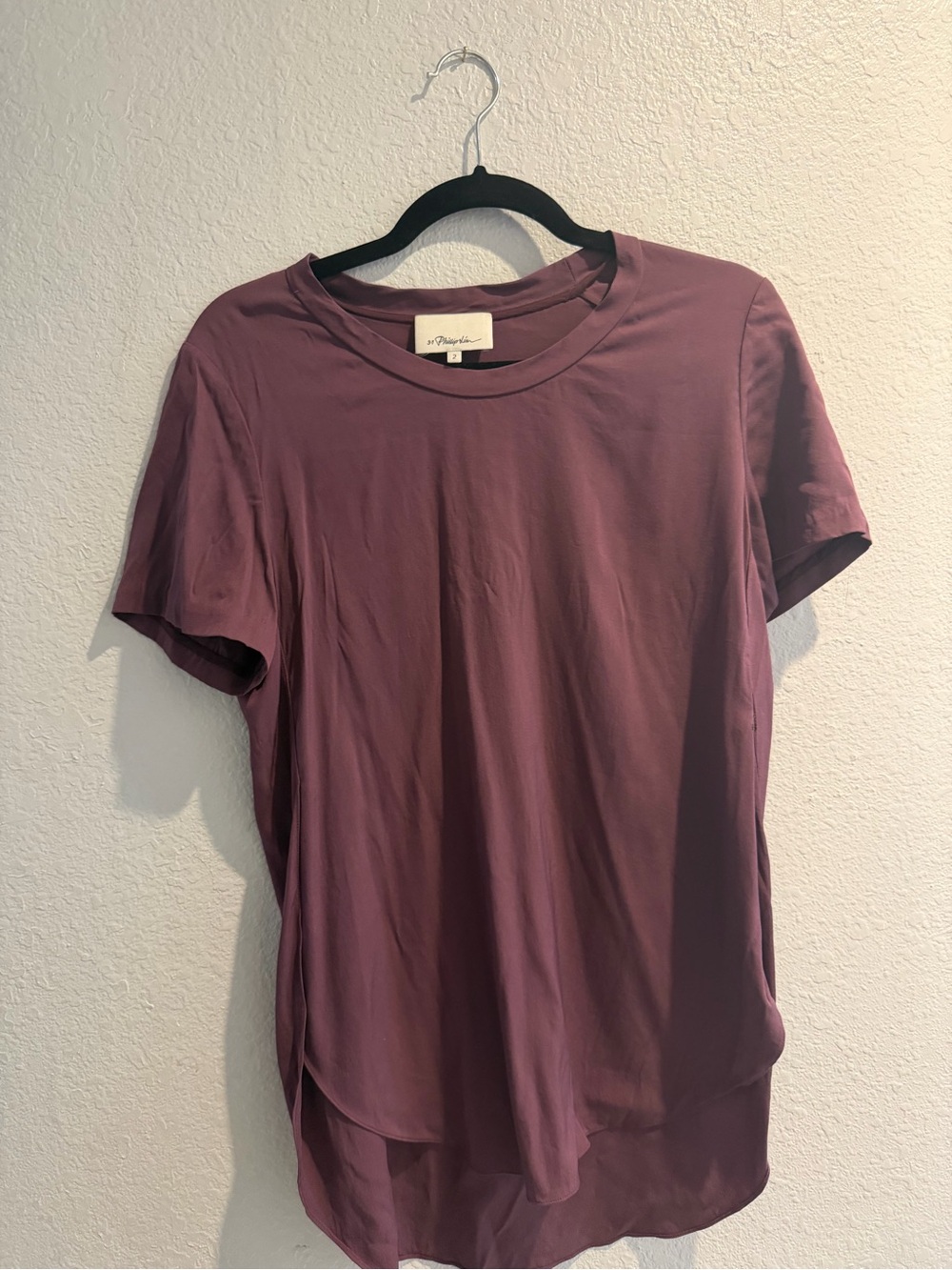 3:1 Phillip Lim Women’s Short Sleeve silk Top in Mauve